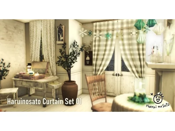 Maxis Match Curtain Set 01 - The Sims 4 Custom Content