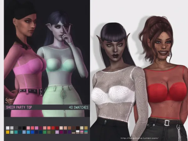 Maxis Match Sheer party top by helgatisha - The Sims 4 Custom Content