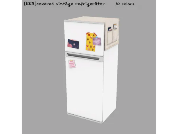 Alpha [KKB] covered vintage refrigerator - The Sims 4 Custom Content