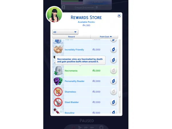 Alpha Necromania Reward Trait by MissBee - The Sims 4 Custom Content