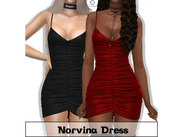 Alpha Norvina Dress by lumysims - The Sims 4 Custom Content