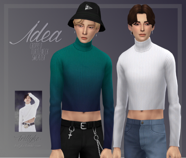 Maxis Match Idea Cropped Turtleneck Sweater by simsfinds - The Sims 4 Custom Content