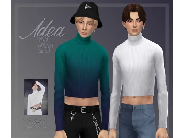 Maxis Match Idea Cropped Turtleneck Sweater by Trillyke - The Sims 4 Custom Content
