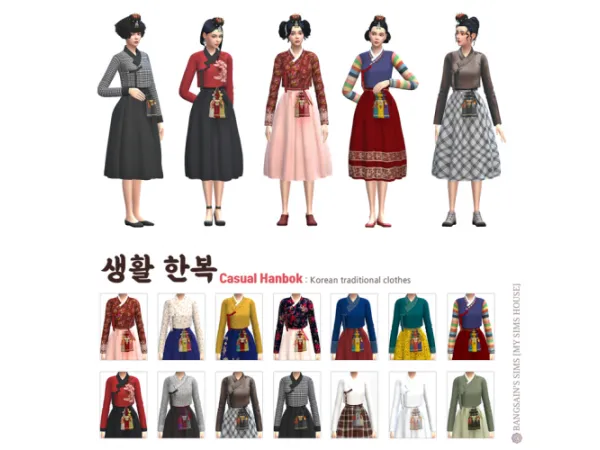 Alpha Korean Tranditional Clothes Casual Version Hanbok Accessories - The Sims 4 Custom Content