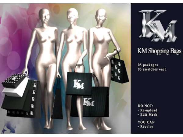 Alpha [KM] KM Shopping Bags - The Sims 4 Custom Content