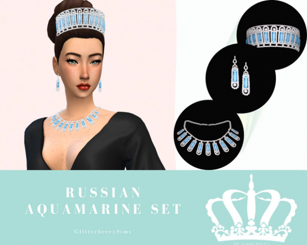 Alpha Russian Aquamarine Set by simsfinds - The Sims 4 Custom Content