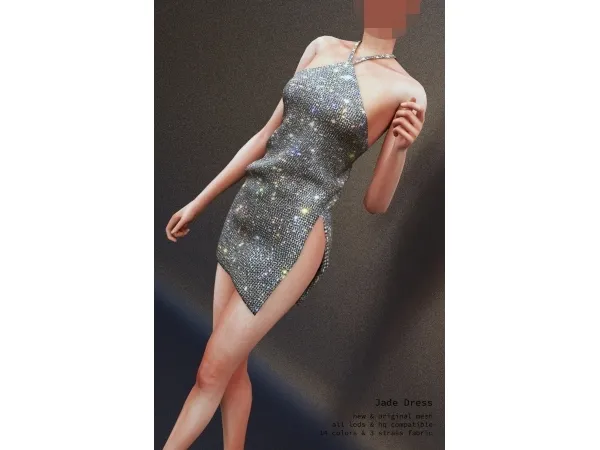 Alpha Jade Dress by nightingalesims - The Sims 4 Custom Content