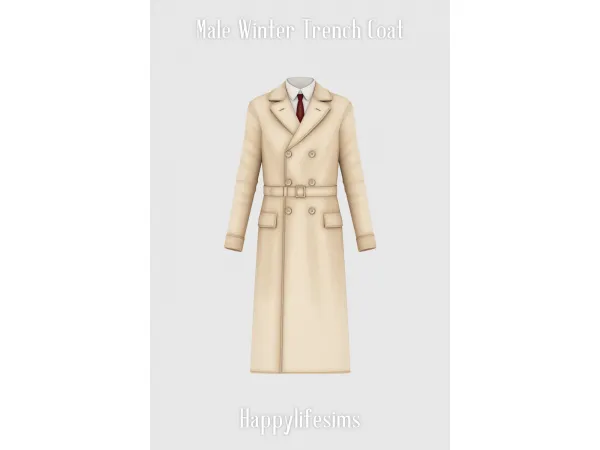 Maxis Match [Lonelyboy] Male Winter Trench Coat (Koonam) by HappyLifeSims - The Sims 4 Custom Content