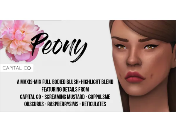 Alpha CapitalCo Peony Blush HighLighter - The Sims 4 Custom Content