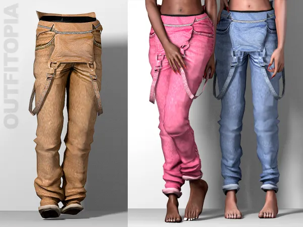 Alpha OUTFITOPIA Eastside Pant Female - The Sims 4 Custom Content