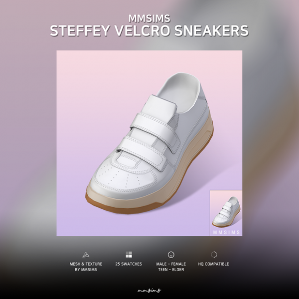 Alpha MMSIMS Steffey Velcro Sneakers by simsfinds - The Sims 4 Custom Content