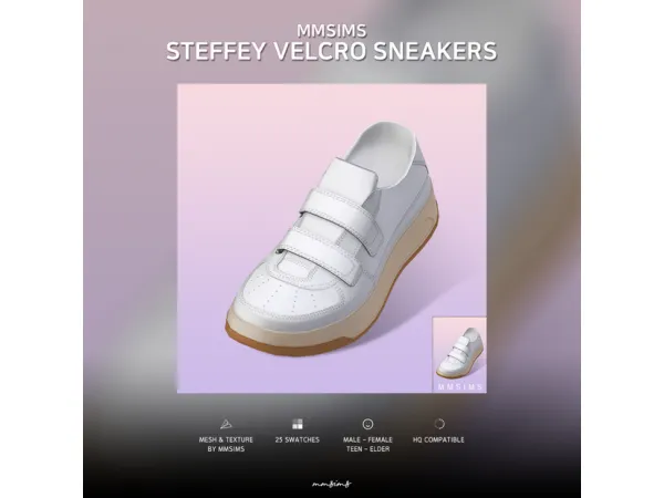 Alpha MMSIMS Steffey Velcro Sneakers by MMSIMS - The Sims 4 Custom Content