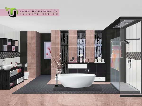 Alpha Pacific Heights Bathroom by simsfinds - The Sims 4 Custom Content