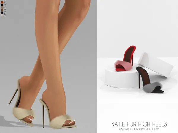 Alpha KATIE FUR HIGH HEELS - The Sims 4 Custom Content