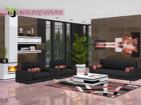 Alpha Pacific Heights Living Room by thesimsresource - The Sims 4 Custom Content