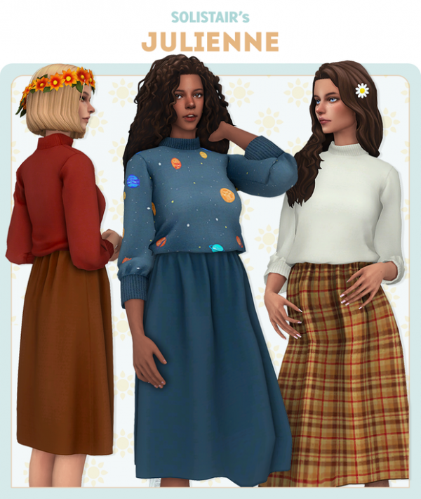 Maxis Match Julienne Skirt Sweater by simsfinds - The Sims 4 Custom Content