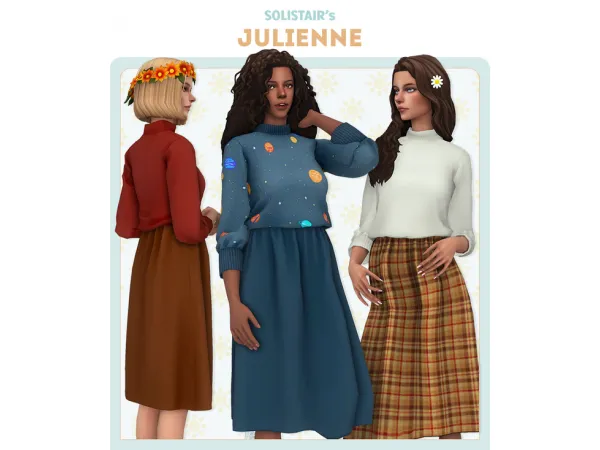 Maxis Match Julienne Skirt Sweater by Solistair - The Sims 4 Custom Content