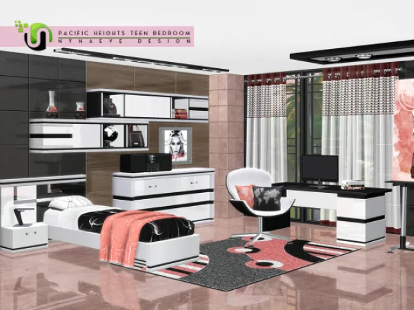 Alpha Pacific Heights Teen Bedroom - The Sims 4 Custom Content