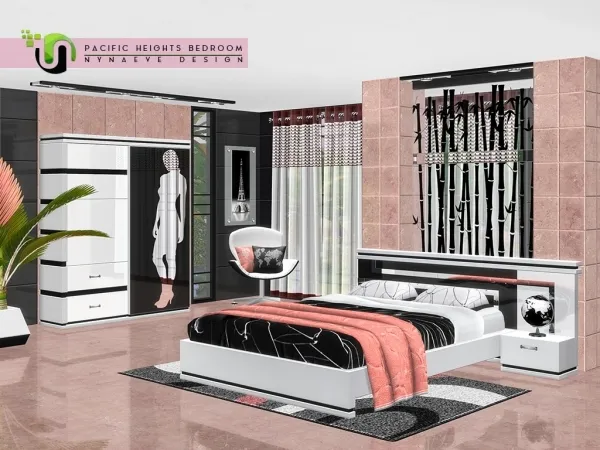 Alpha Pacific Heights Bedroom by thesimsresource - The Sims 4 Custom Content