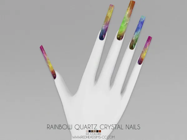 RAINBOW QUARTZ CRYSTAL NAILS
