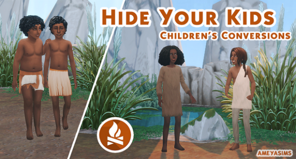 Alpha Hide Your Kids Children's Conversions by simsfinds - The Sims 4 Custom Content