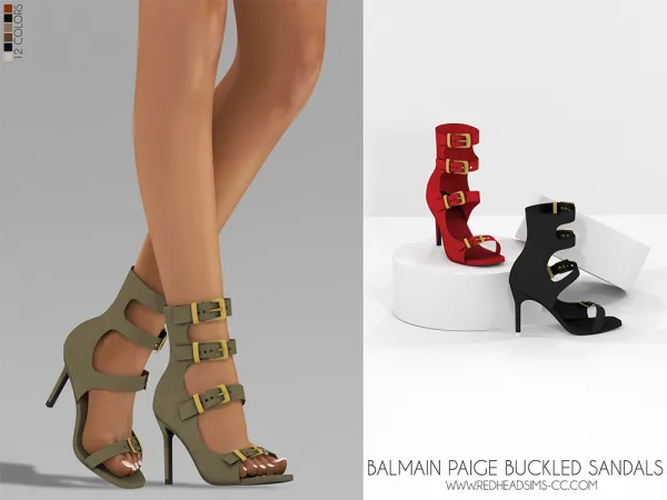 Alpha BALMAIN PAIGE BUCKLED SANDALS - The Sims 4 Custom Content
