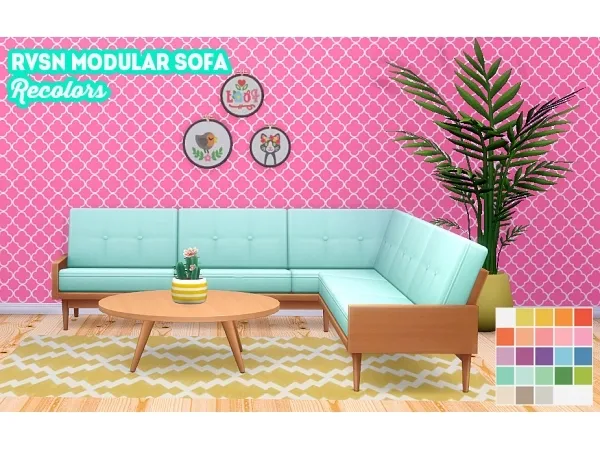 Maxis Match Ravasheen modular sofa recolors - The Sims 4 Custom Content