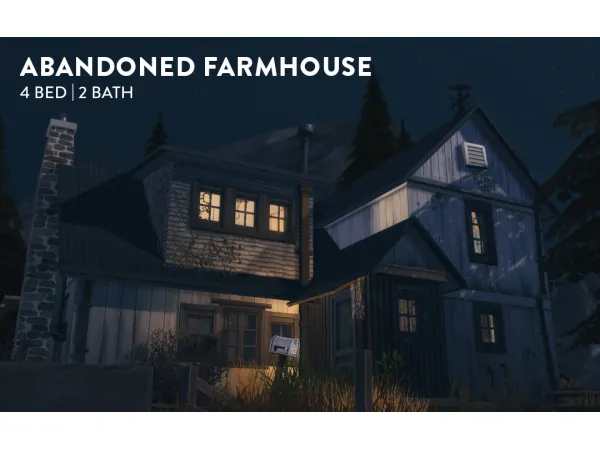 Maxis Match ABANDONED FARMHOUSE 4 BED 2 BATH - The Sims 4 Custom Content