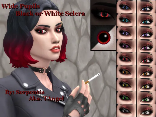 Maxis Match Wide Pupil Eyes White or Black Sclera by Serpentia - The Sims 4 Custom Content