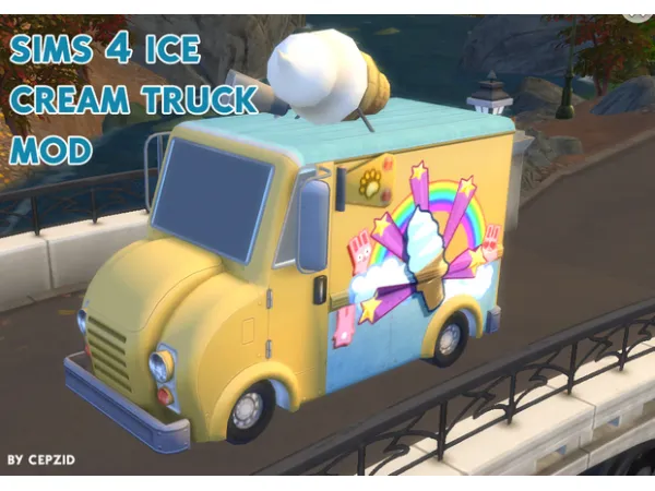 Maxis Match Sims 4 Ice Cream Truck Mod by Ferdiana - The Sims 4 Custom Content