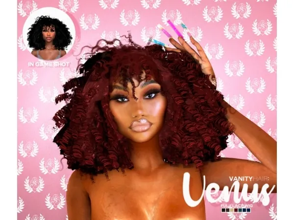 Alpha Vanity Hair Venus Full Lace Wig - The Sims 4 Custom Content