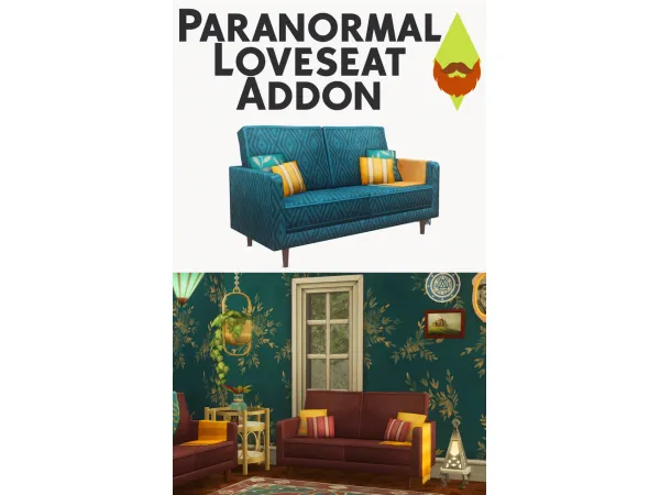 Maxis Match Paranormal Loveseat Addon by Kiwisim4 - The Sims 4 Custom Content