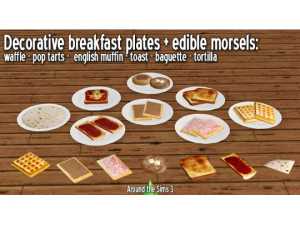 Around Decorative raclette toasted breakfast edible food - The Sims 3 Custom Content
