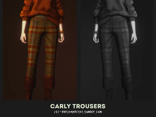 Maxis Match October'20 Pack Carly Trousers by adrienpastel - The Sims 4 Custom Content