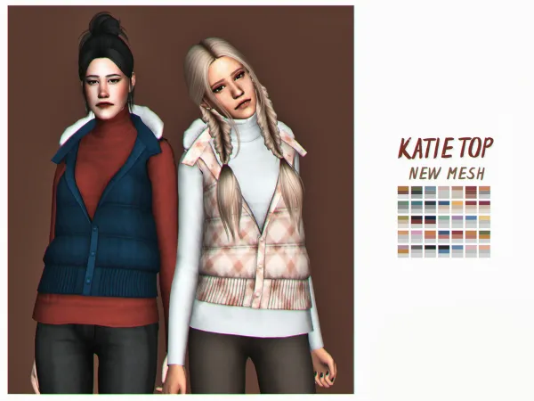 Maxis Match Katie Top by adrienpastel - The Sims 4 Custom Content