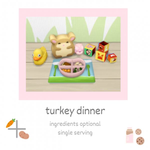 Maxis Match turkey dinner toddler food by simsfinds - The Sims 4 Custom Content