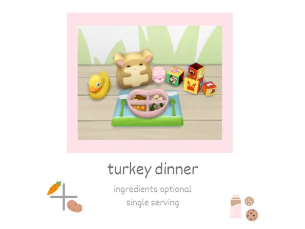 Maxis Match turkey dinner toddler food by Littlbowbub - The Sims 4 Custom Content