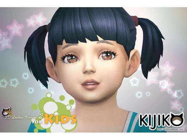 Alpha 3D Lashes Version2 for Kids - The Sims 4 Custom Content