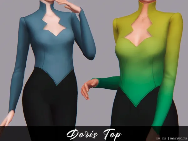 Maxis Match Doris Top - The Sims 4 Custom Content