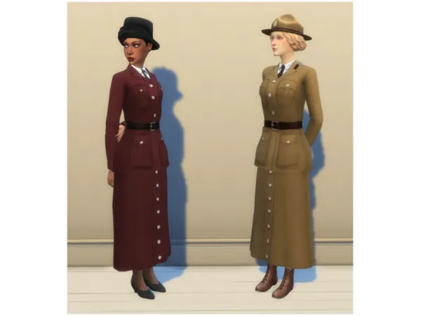 Alpha Great War Set Female War Worker Uniform or Military Fashion Suit - The Sims 4 Custom Content
