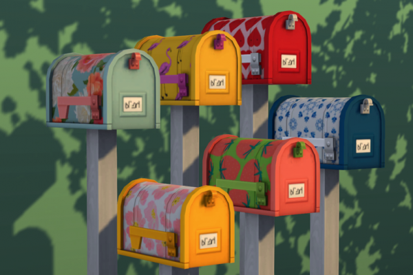 Maxis Match Painted Mailboxes motif by simsfinds - The Sims 4 Custom Content