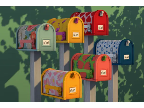 Maxis Match Painted Mailboxes motif by leaf - The Sims 4 Custom Content