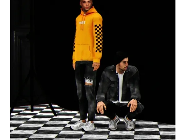 SHUNGA 424 Repair Jeans Denim Jacket and Hoodie Converted to Sims 3 - The Sims 3 Custom Content