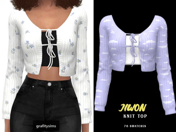 Maxis Match Jiwon Knit Top - The Sims 4 Custom Content