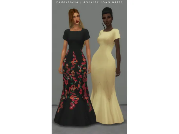 Maxis Match ROYALTY LONG DRESS - The Sims 4 Custom Content