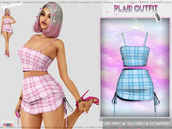Alpha Lynxsimz Plaid Outfit - The Sims 4 Custom Content