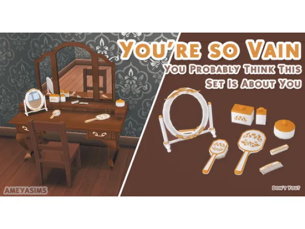 Maxis Match Youre So Vain Vanity Set by ameyasims - The Sims 4 Custom Content