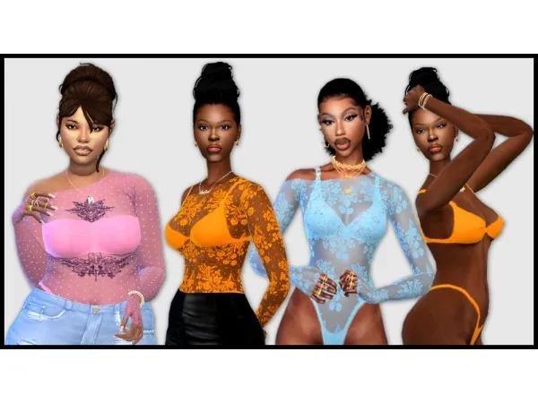 Maxis Match Sheer Top Swimwear ACCs - The Sims 4 Custom Content