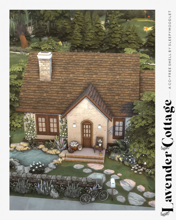 Maxis Match Lot Download Lavender Cottage Shell ( Free) by simsfinds - The Sims 4 Custom Content