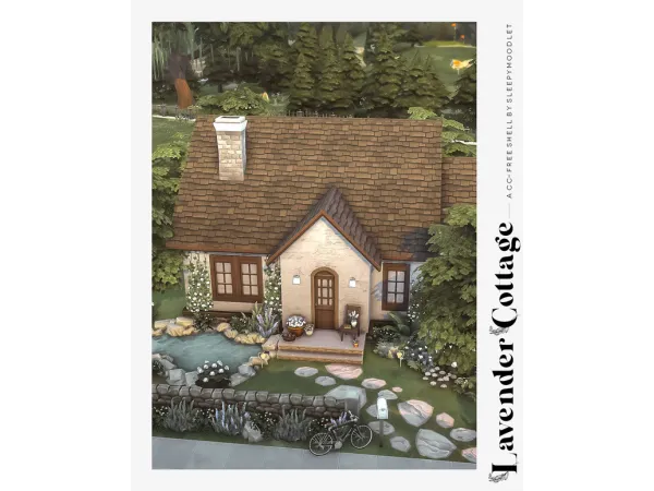 Maxis Match Lot Download Lavender Cottage Shell ( Free) by sleepymoodlet - The Sims 4 Custom Content